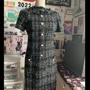 Black boucle Pearl Dress
